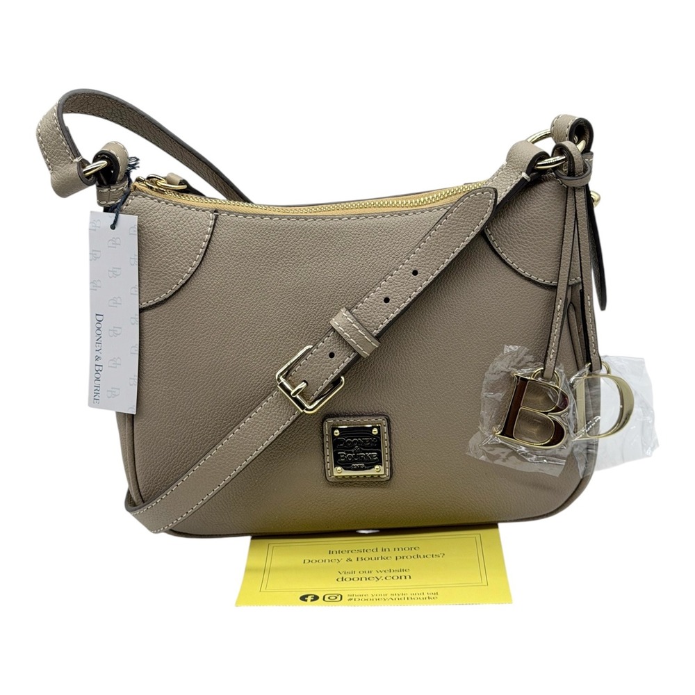 NWT Dooney & Bourke Lucca Pebble Grain Crossbody Bag Taupe Leather BMLA2540 TPTP